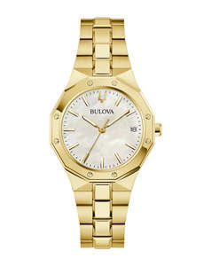 Bulova: Bulova - Prestige Classic White Dial Gold Stainless Steel Watch