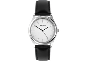 Sekonda: Sekonda - Evans Silver Dial Black Strap