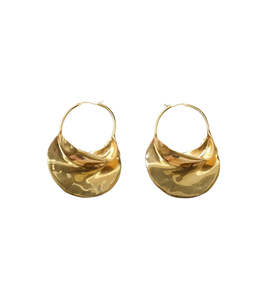 Queen Of Foxes: Queen Of The Foxes - Molten Hoop Earrings Gold