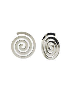 Clearance Jewellery: Meadowlark - Spiral Earrings Large Sterling Silver