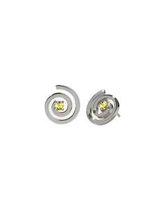 Clearance Jewellery: Meadowlark - Spiral Studs Set Sterling Silver Peridot