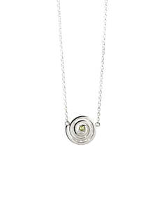 Clearance Jewellery: Meadowlark - Spiral Necklace Set Sterling Silver Peridot