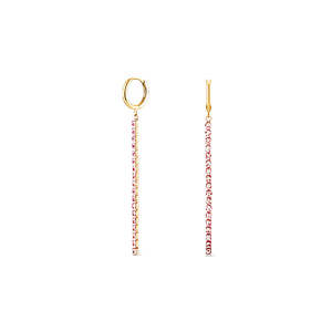 Rosefield Jewellery: Rosefield Jewellery - Tennis Light Rose Crystal Gold Earrings