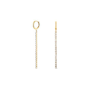 Rosefield Jewellery: Rosefield Jewellery - Tennis Crystal Clear Gold Earrings