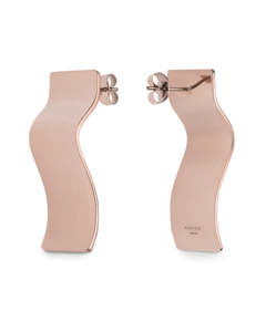 Rosefield Jewellery  - Lois Wave Charm Earrings Rose Gold