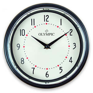 Olympic Watches Clocks: Olympic - Harriet Clock 24cm Black