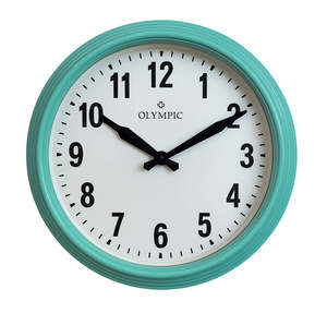 Olympic Watches Clocks: Olympic - Topham Clock 32cm Turquoise