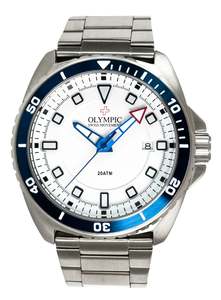 Olympic Watches Clocks: Olympic- 200 Meter Dive Watch Blue Stainless Steel