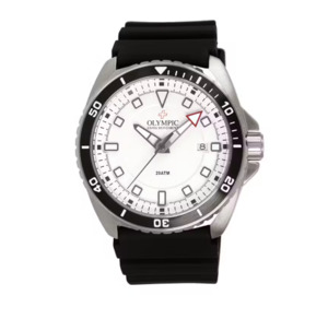 Olympic Watches Clocks: Olympic - Aquanaut Stainless Steel Black & White Divers Watch