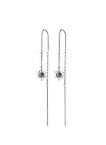 Karen Walker Temptation Thread Earrings - Silver, Pearl