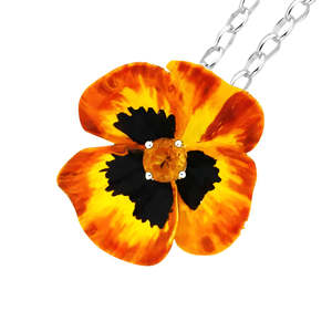 Karen Walker - Pansy Enamel Flower 3mm Citrine