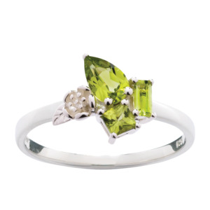 Karen Walker Rock Garden Mini Ring - Silver, Peridot