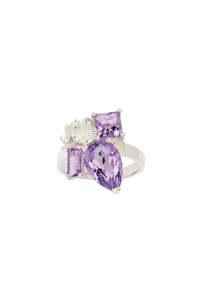 Our Biggest Karen Walker Sale Ever: Karen Walker Rock Garden Ring - Silver, Amethyst