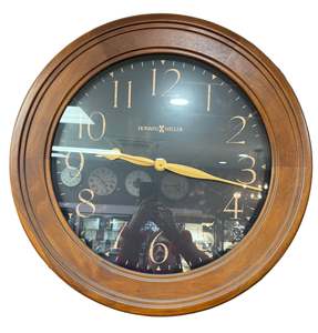 Clocks: Howard Miller - Wooden & Black Wall Clock