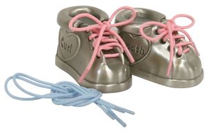 Baby Gifting: Baby Pewter First Tooth and Curl Keepsake Shoes