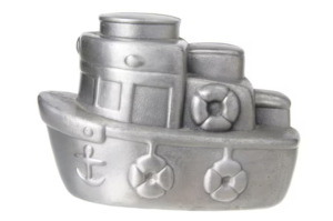 Baby Gifting: Money Box - Pewter Ferry Boat