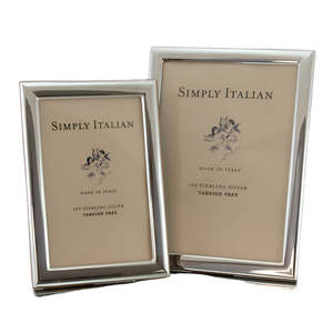 Simply Italian - Sterling Silver Modern Plain Frame Large