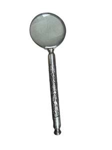 Home Living Decor: Embossed Antique Silver - Magnifying Glass