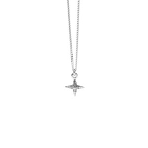 Meadowlark - Faux Pave Star Charm Necklace Silver