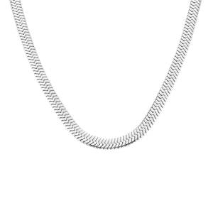 Rosefield Jewellery: Rosefield Jewellery - Large Snake Necklace Silver
