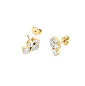 Rosefield Jewellery: Rosefield Jewellery - Playful Cluster Stud Earrings Gold