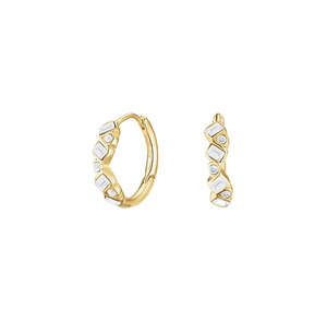 Rosefield Jewellery: Rosefield Jewellery - Playful Crystal Baguette Hoops Gold