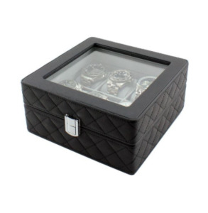 Jewellery Boxes: Watch Box Black Vegan Leather