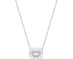Brent Weatherall Jewellery: Brent Weatherall Jeweller - 18ct White Gold Lab Grown Emerald Cut Pendant Certificated 2ct