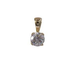 Brent Weatherall Jewellery: Brent Weatherall Jeweller - 9ct Yellow Gold 4X Claw Set 1ct Lab Grown Diamond Pendant on 9ct Yellow Gold Chain