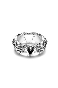 Stolen Girlfriends Acessories Sale: Stolen Girlfriends Club - Talon Bloom Eternity Ring Onyx