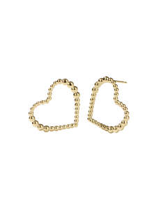 Meadowlark - Fizzy Heart Earrings Medium Gold Plated