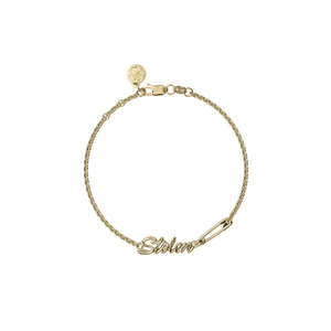 Stolen Girlfriends Club - Sentimental Script Bracelet Gold PLated