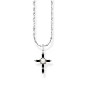 Thomas Sabo - Cross Romance necklace with pendant black, silver