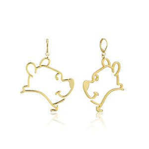 Disney Couture Kingdom Sale: Disney Couture Kingdom - Yellow Gold Plated Winnie the Pooh Outline Drop Earrings