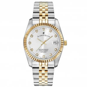 Jacques Du Manoir: Jacques Du Manoir - Inspiration 36mm Silver Dial Two Tone Steel Bracelet Women's Watch