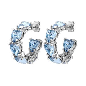 Dyrber Kern - Hardy Shiny Silver Earrings Light Blue
