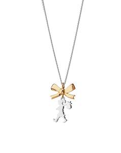 Her: Karen Walker - Mini Girl With A Bow Necklace 9ct Yellow Gold & Sterling Silver 45cm