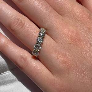 Lab Diamonds: BWJ - 9ct Yellow Gold 5X Brilliant Cut Certificated 2ct Lab Grown Diamond Anniversary Ring