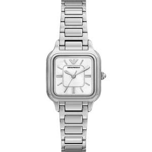 Emporio Armani: Emporio Armani - Square Mother Of Pearl Dial Silver Watch
