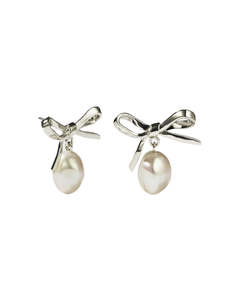 Meadowlark - Bow Pearl Studs Sterling Silver