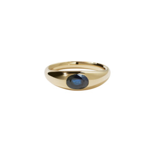 Her: Meadowlark - Claude Ring With Stone - 9ct Yellow Gold - Midnight Sapphire