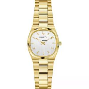 Bulova: Bulova - Ladies Classic Mini Seville Silver Dial Gold Bracelet