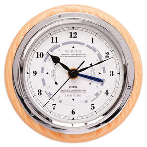 Barometers: Fischer - Tide & Time Clock Ash Wood