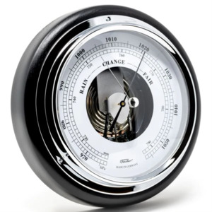 Barometers: Fischer - Barometer Black Wood & Silver