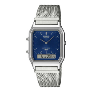 Casio - Duo Mesh Stainless Steel Band With Blue Dial