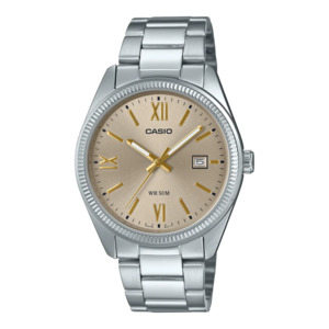 Casio - Men's Analogue Watch Gold Face Silver Case