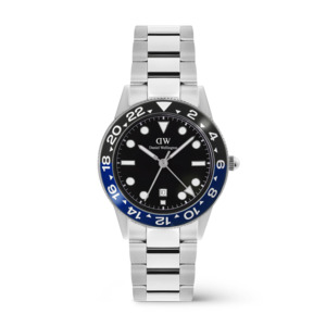 Daniel Wellington - Iconic GMT Link Black Blue Ceramic Bezel Silver