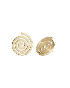 Meadowlark - Spiral Earrings Medium Gold Plated
