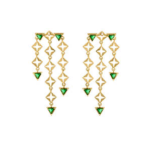 Lindi Kingi - Emerald Byzante Earrings Gold
