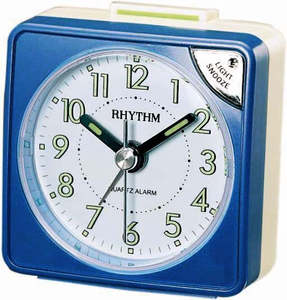 Olympic Watches Clocks: Rhythm - Alarm Clock Snooze and Light - pearl blue